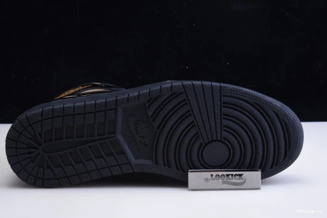 Reps TB JORDAN (2020) RETRO 555088-032 GOLD 1 HIGH AIR METALLIC BLACK 0705